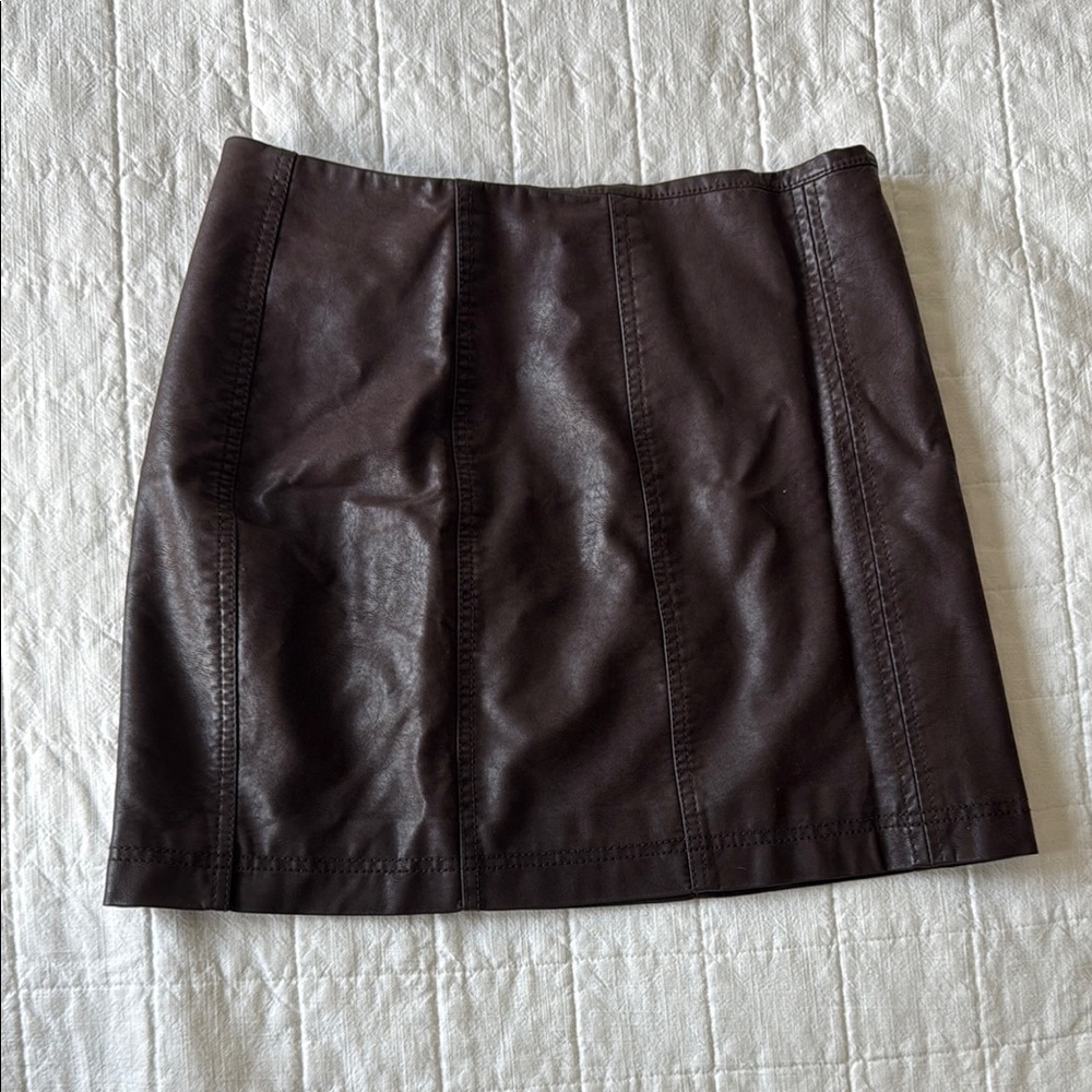 Free People Chocolate Mini Skirt